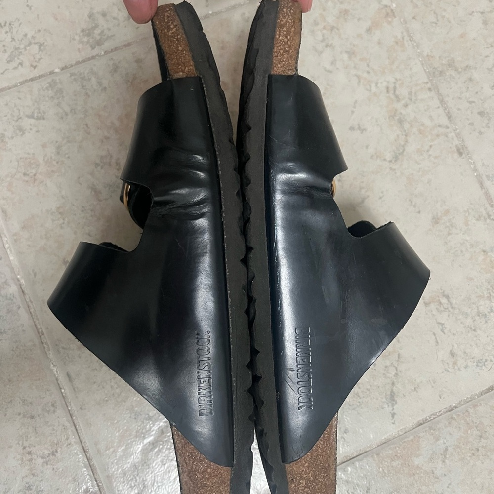Size 39 - Birkenstock Arizona Big Buckle - Black Patent Leather Sandals - Picture 8 of 10